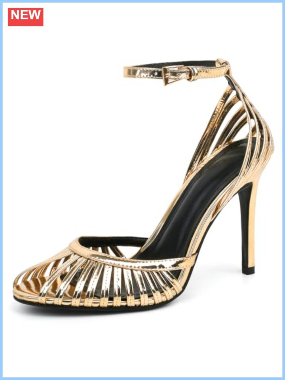 Women's Strappy Stiletto Heels Pointed Toe Ankle Strap Sandals Wedding